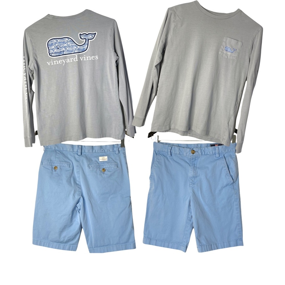 Bundle Vineyard Vines Long-Sleeve Pocket Tee Size Medium and Breaker Shorts